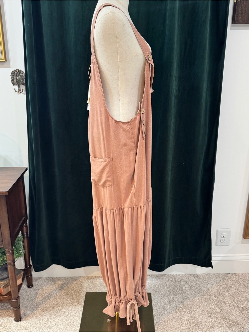 BlueVelvet NWT Oversized Bloomer Jumpsuit Mineral Wash Wood - Picture 6 of 14
